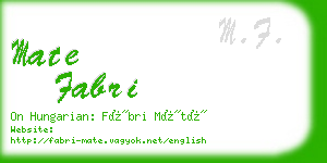 mate fabri business card